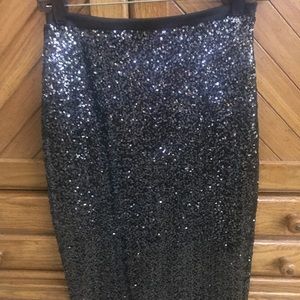 Express pencil-style evening sequined skirt